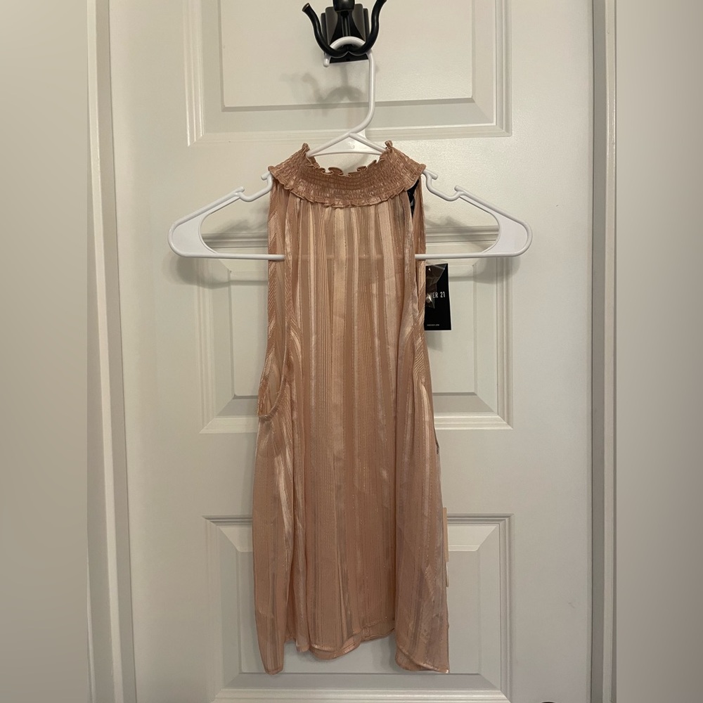 halter neck gold tank top